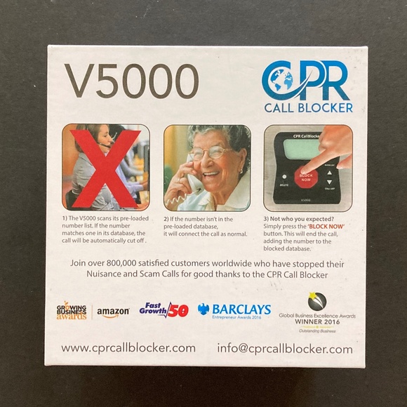 CPR Call Blocker V5000/Pre-Loaded 5000 Known Scam Numbers/Add up to 1500 more! - Picture 2 of 5